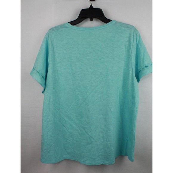 Charter Club Women's Core Fashion Blouse Top Shirt Color Mint Blue/Green Size 1X - Picture 4 of 4